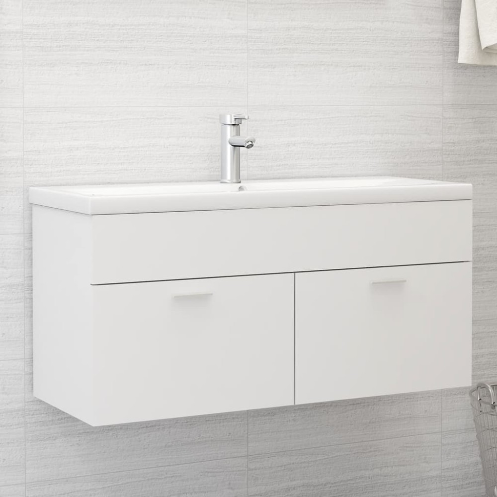 vidaXL Dulap pentru chiuvetă, alb, 100x38,5x46 cm, PAL