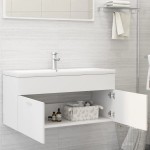 vidaXL Dulap pentru chiuvetă, alb, 100x38,5x46 cm, PAL vidaXL Dulap pentru chiuvetă, alb, 100x38,5x46 cm, PAL