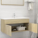 vidaXL Dulap de chiuvetă, stejar Sonoma, 100x38,5x46cm, lemn prelucrat vidaXL Dulap de chiuvetă, stejar Sonoma, 100x38,5x46cm, lemn prelucrat