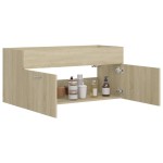 vidaXL Dulap de chiuvetă, stejar Sonoma, 100x38,5x46cm, lemn prelucrat vidaXL Dulap de chiuvetă, stejar Sonoma, 100x38,5x46cm, lemn prelucrat