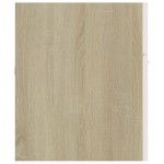 vidaXL Dulap de chiuvetă, alb și stejar Sonoma, 100x38,5x46 cm, PAL vidaXL Dulap de chiuvetă, alb și stejar Sonoma, 100x38,5x46 cm, PAL