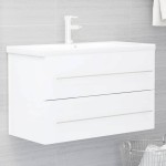 vidaXL Dulap de chiuvetă, alb, 80x38,5x48 cm, PAL vidaXL Dulap de chiuvetă, alb, 80x38,5x48 cm, PAL