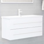 vidaXL Dulap de chiuvetă, alb, 100x38,5x48 cm, lemn prelucrat vidaXL Dulap de chiuvetă, alb, 100x38,5x48 cm, lemn prelucrat