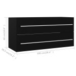 vidaXL Dulap de chiuvetă, negru, 100x38,5x48 cm, lemn prelucrat
