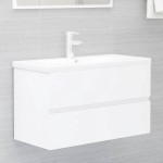 vidaXL Dulap de chiuvetă, alb, 80x38,5x45 cm, PAL vidaXL Dulap de chiuvetă, alb, 80x38,5x45 cm, PAL