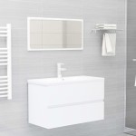 vidaXL Dulap de chiuvetă, alb, 80x38,5x45 cm, PAL vidaXL Dulap de chiuvetă, alb, 80x38,5x45 cm, PAL