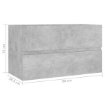 vidaXL Dulap de chiuvetă, gri beton, 80x38,5x45 cm, PAL vidaXL Dulap de chiuvetă, gri beton, 80x38,5x45 cm, PAL