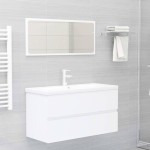 vidaXL Dulap de chiuvetă, alb, 90x38,5x45 cm, PAL vidaXL Dulap de chiuvetă, alb, 90x38,5x45 cm, PAL