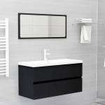 vidaXL Dulap de chiuvetă, negru, 90x38,5x45 cm, PAL vidaXL Dulap de chiuvetă, negru, 90x38,5x45 cm, PAL