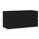 vidaXL Dulap de chiuvetă, negru, 90x38,5x45 cm, PAL vidaXL Dulap de chiuvetă, negru, 90x38,5x45 cm, PAL