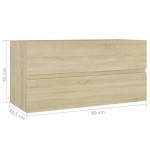 vidaXL Dulap de chiuvetă, stejar sonoma, 90x38,5x45 cm, PAL vidaXL Dulap de chiuvetă, stejar sonoma, 90x38,5x45 cm, PAL