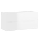 vidaXL Dulap de chiuvetă, alb extralucios, 90x38,5x45 cm, PAL vidaXL Dulap de chiuvetă, alb extralucios, 90x38,5x45 cm, PAL