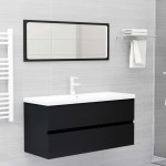 vidaXL Dulap chiuvetă, negru, 100x38,5x45 cm, lemn prelucrat vidaXL Dulap chiuvetă, negru, 100x38,5x45 cm, lemn prelucrat