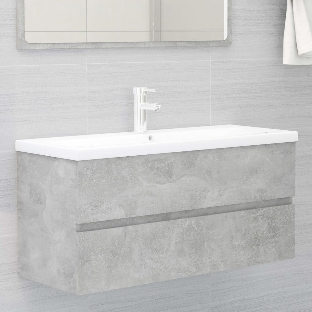 vidaXL Dulap de chiuvetă, gri beton, 100x38,5x45 cm, PAL