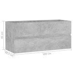 vidaXL Dulap de chiuvetă, gri beton, 100x38,5x45 cm, PAL vidaXL Dulap de chiuvetă, gri beton, 100x38,5x45 cm, PAL