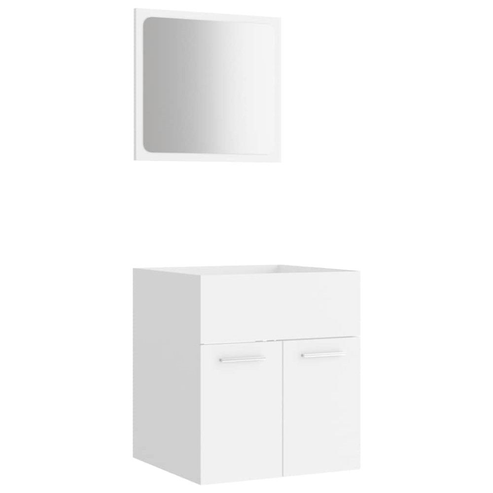 vidaXL Set mobilier de baie, 2 piese, alb, PAL