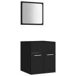 vidaXL Set mobilier de baie, 2 piese, negru, PAL vidaXL Set mobilier de baie, 2 piese, negru, PAL