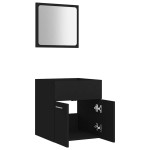 vidaXL Set mobilier de baie, 2 piese, negru, PAL vidaXL Set mobilier de baie, 2 piese, negru, PAL