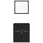 vidaXL Set mobilier de baie, 2 piese, negru, PAL vidaXL Set mobilier de baie, 2 piese, negru, PAL