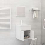 vidaXL Set mobilier de baie, 2 piese, alb extralucios, lemn prelucrat vidaXL Set mobilier de baie, 2 piese, alb extralucios, lemn prelucrat