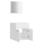 vidaXL Set mobilier de baie, 2 piese, alb extralucios, lemn prelucrat vidaXL Set mobilier de baie, 2 piese, alb extralucios, lemn prelucrat