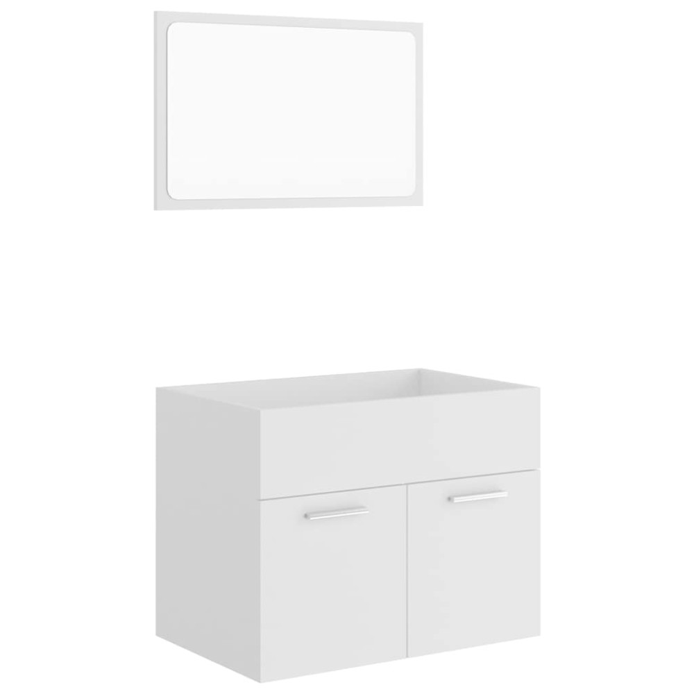 vidaXL Set mobilier de baie, 2 piese, alb, PAL