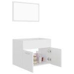 vidaXL Set mobilier de baie, 2 piese, alb, PAL vidaXL Set mobilier de baie, 2 piese, alb, PAL