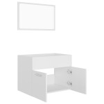 vidaXL Set mobilier de baie, 2 piese, alb, PAL vidaXL Set mobilier de baie, 2 piese, alb, PAL