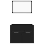 vidaXL Set mobilier de baie, 2 piese, negru, PAL vidaXL Set mobilier de baie, 2 piese, negru, PAL