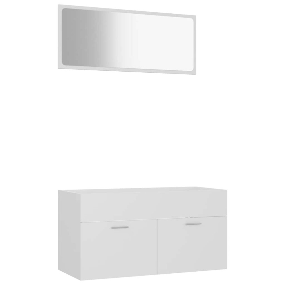 vidaXL Set mobilier de baie, 2 piese, alb, PAL
