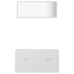vidaXL Set mobilier de baie, 2 piese, alb, PAL vidaXL Set mobilier de baie, 2 piese, alb, PAL