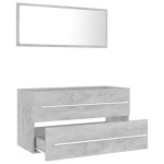vidaXL Set mobilier de baie, 2 piese, gri beton, PAL vidaXL Set mobilier de baie, 2 piese, gri beton, PAL