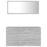 vidaXL Set mobilier de baie, 2 piese, gri beton, PAL vidaXL Set mobilier de baie, 2 piese, gri beton, PAL