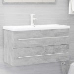 vidaXL Set mobilier de baie, 2 piese, gri beton, PAL vidaXL Set mobilier de baie, 2 piese, gri beton, PAL