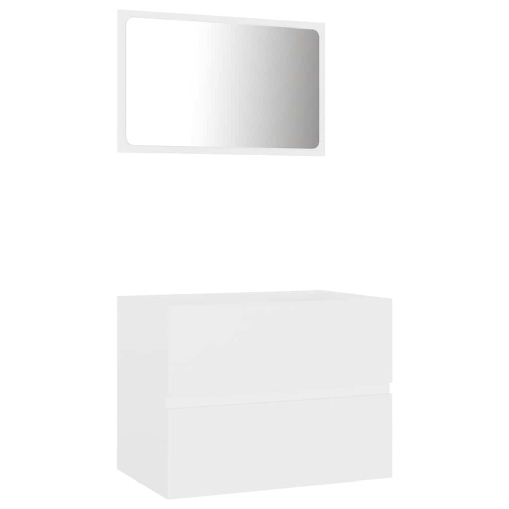 vidaXL Set mobilier de baie, 2 piese, alb, PAL