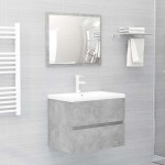vidaXL Set mobilier de baie, 2 piese, gri beton, PAL vidaXL Set mobilier de baie, 2 piese, gri beton, PAL