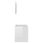 vidaXL Set mobilier de baie, 2 piese, alb extralucios, PAL vidaXL Set mobilier de baie, 2 piese, alb extralucios, PAL
