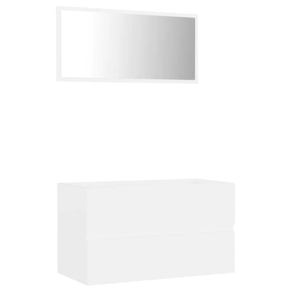 vidaXL Set mobilier de baie, 2 piese, alb, PAL