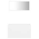 vidaXL Set mobilier de baie, 2 piese, alb, PAL vidaXL Set mobilier de baie, 2 piese, alb, PAL