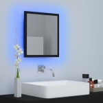 vidaXL Oglindă de baie cu LED, negru, 40x8,5x37 cm, acril