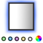 vidaXL Oglindă de baie cu LED, gri, 40x8,5x37 cm, acril