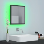 vidaXL Oglindă de baie cu LED, gri, 40x8,5x37 cm, acril