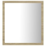 vidaXL Oglindă de baie cu LED, stejar sonoma, 40x8,5x37 cm, acril