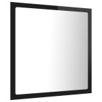 vidaXL Oglindă de baie cu LED, negru extralucios, 40x8,5x37 cm, acril