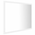 vidaXL Oglindă de baie cu LED, alb, 60x8,5x37 cm, acril