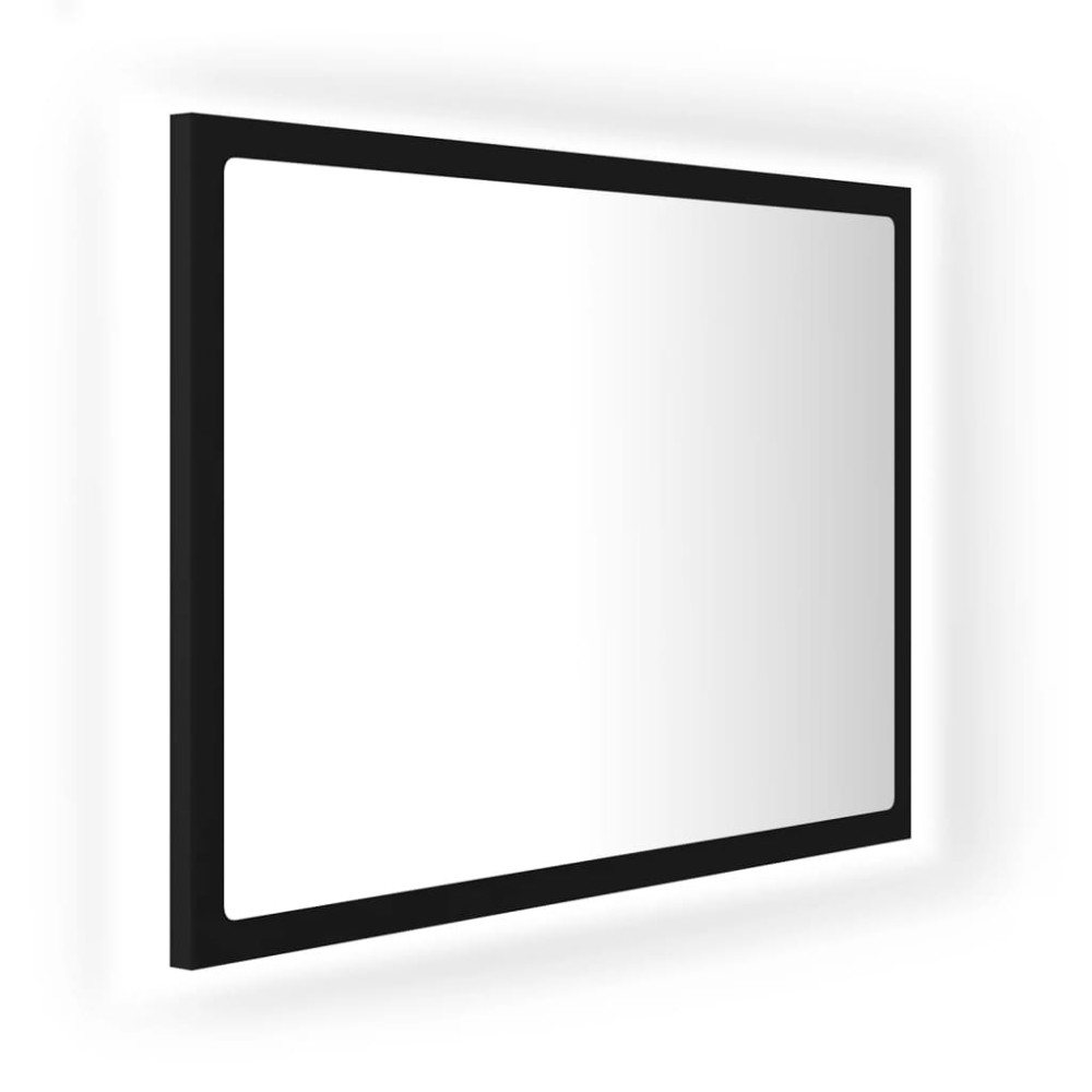 vidaXL Oglindă de baie cu LED, negru, 60x8,5x37 cm, acril