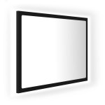 vidaXL Oglindă de baie cu LED, negru, 60x8,5x37 cm, acril