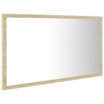 vidaXL Oglindă de baie cu LED, stejar sonoma, 80x8,5x37 cm, acril