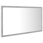 vidaXL Oglindă de baie cu LED, gri beton, 80x8,5x37 cm, acril