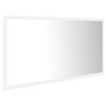 vidaXL Oglindă de baie cu LED, alb, 90x8,5x37 cm, acril